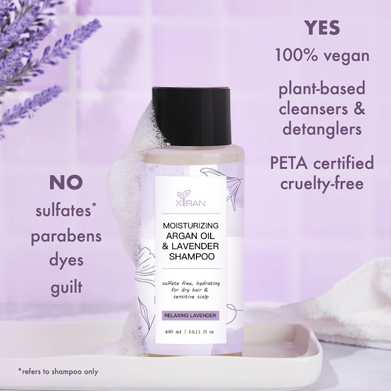 private label nourishing organic lavender shampoo and conditioner set